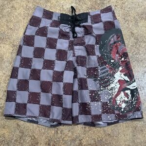 Vintage Y2k Tony Hawk Boardshorts Size 30 Surf Beach Swim Mens Checkered